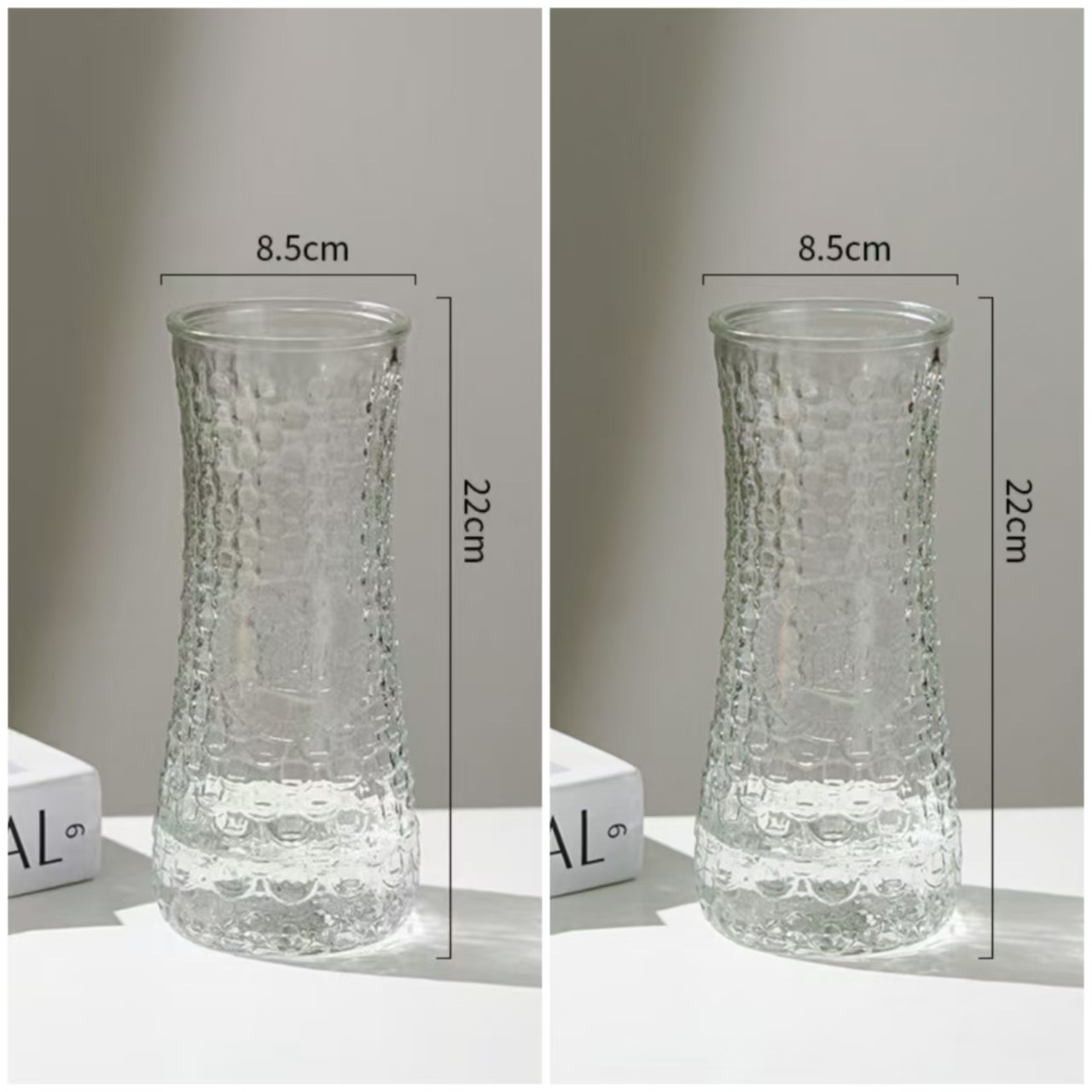 【买一送一】加厚银柳腊梅冬青专用玻璃花瓶干花客厅餐桌花瓶