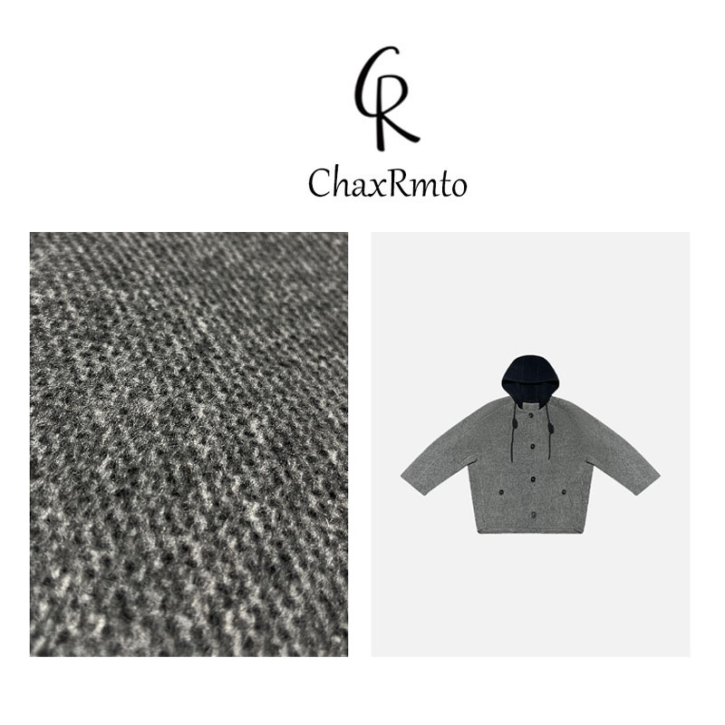 ChaxRmto 秋冬针织可拆帽系绳单排扣气质宽松毛呢外套 斯斯30145