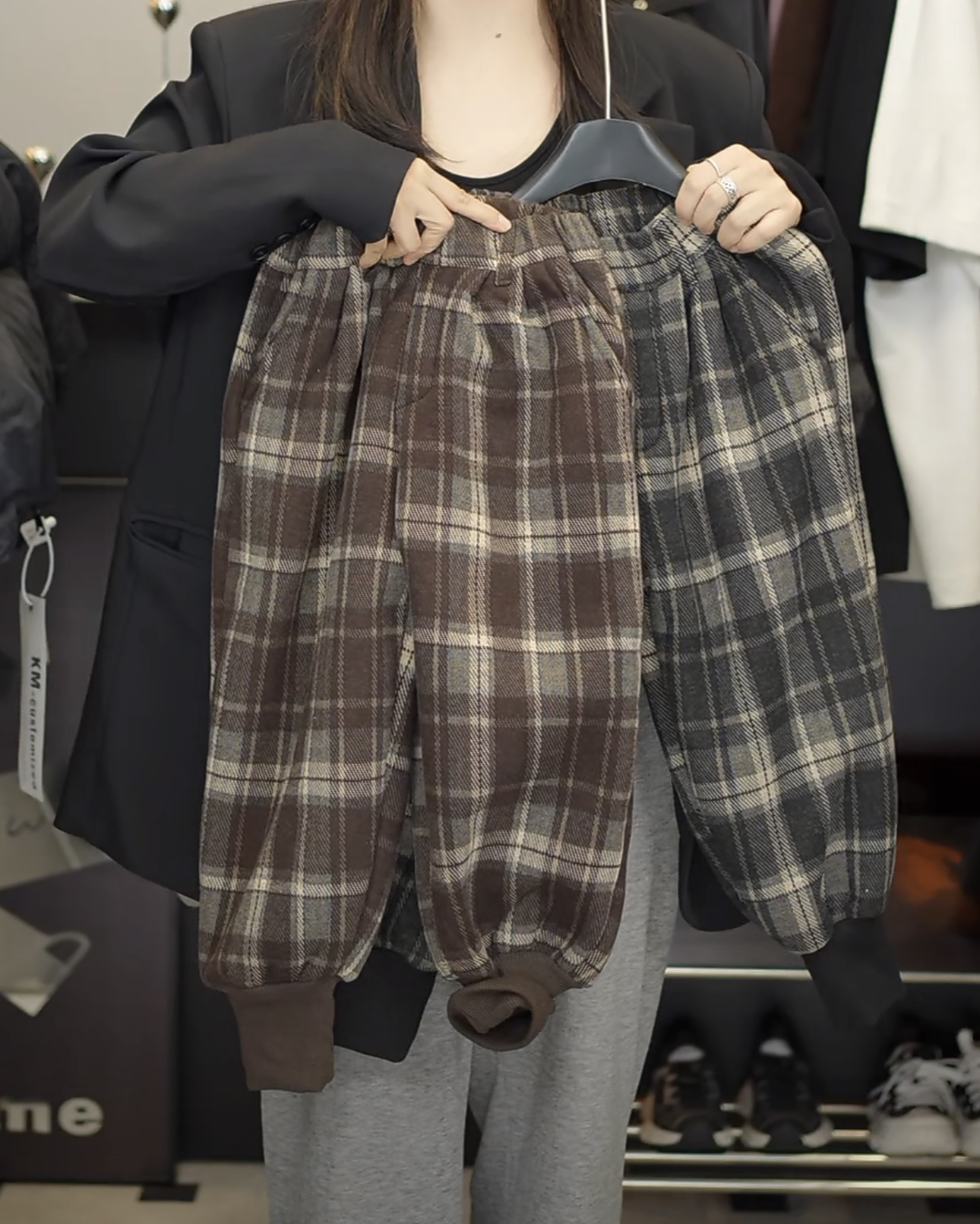 K M- customized-2023冬季儿童百搭格子休闲裤 118