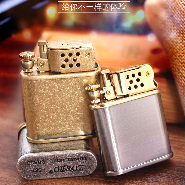 ZORRO正品佐罗纯铜561半自动弹射杜月笙同款阿普杜拉煤油打火机