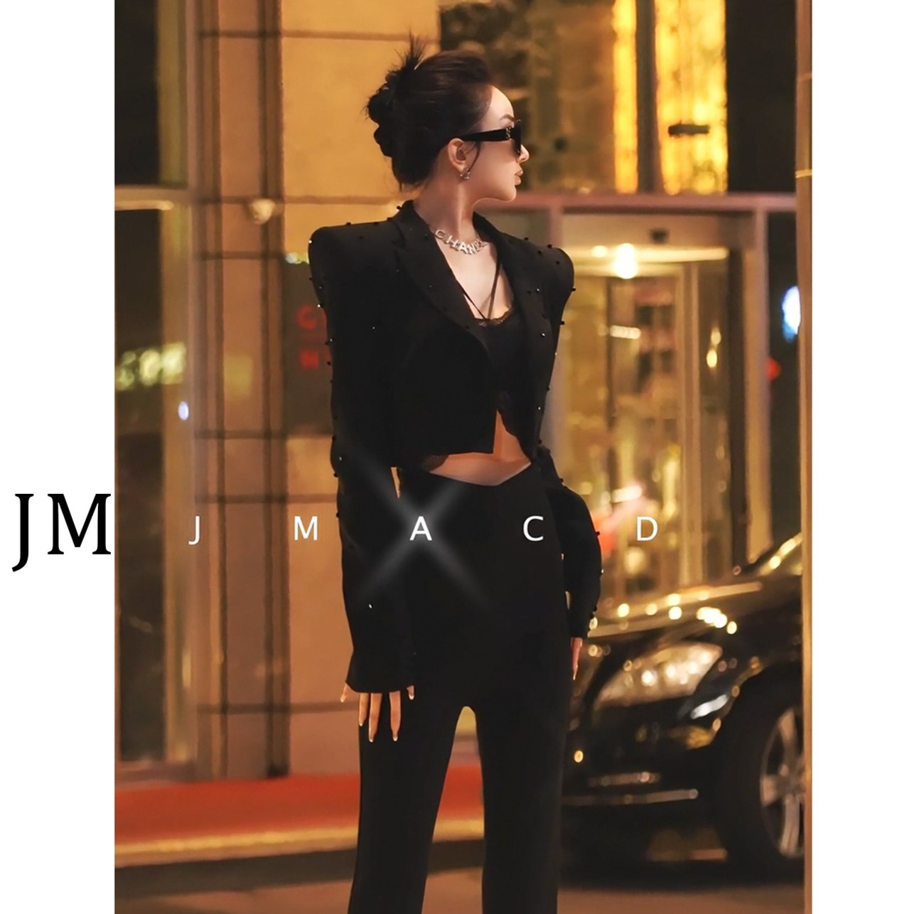 九妹原创设计  财阀千金满天星设计师款西装外套气质修身设计感