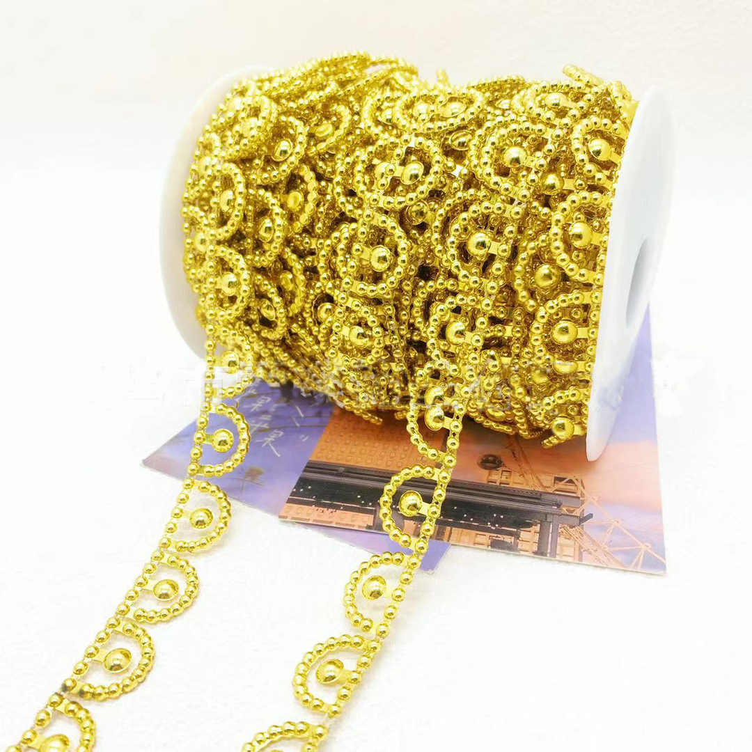 活动【幸福】电镀小皇冠花边手工DIY链条辅料鞋帽配件装饰连线珠