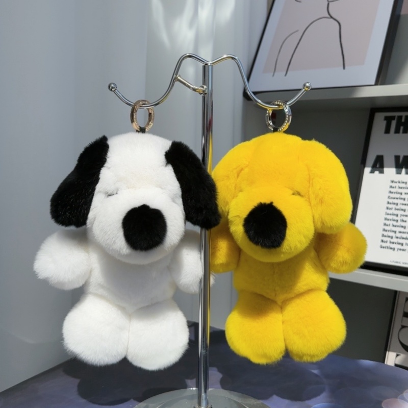可爱獭兔毛大公仔书包包挂饰ins毛绒玩偶史努比车内钥匙扣挂件礼