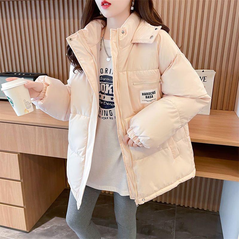 韩版宽松秋冬季连帽女加厚保暖面包服棉袄百搭外套上衣潮