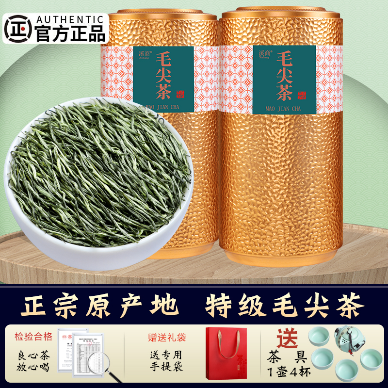 信阳原产手工毛尖茶叶2023年新茶特级浓香型绿茶明前头采嫩芽500g