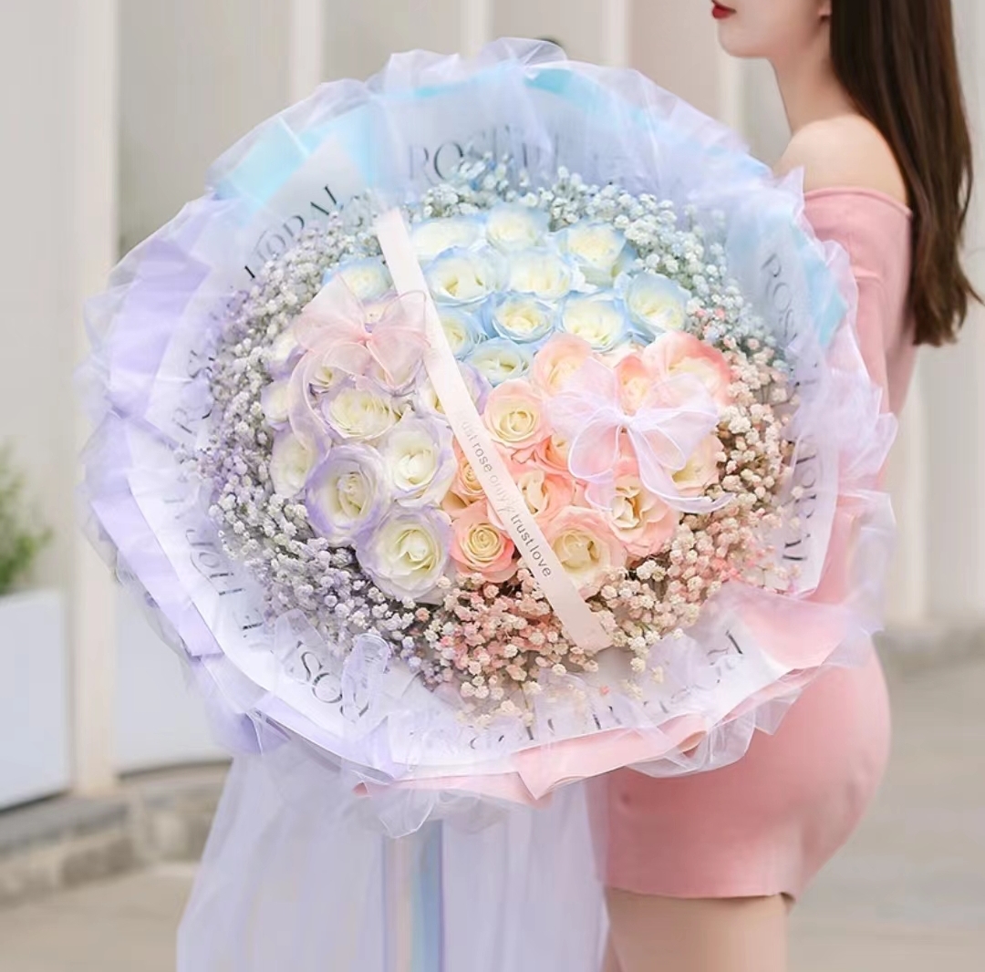 33玫瑰送女友生日花束鲜花同城送花上门舟山市定海区普陀区岱山县