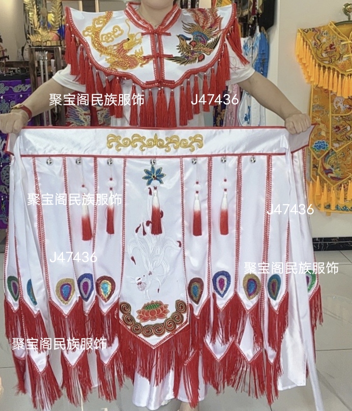 撒满服装大神演出服二神披肩战裙套装刺绣九尾狐