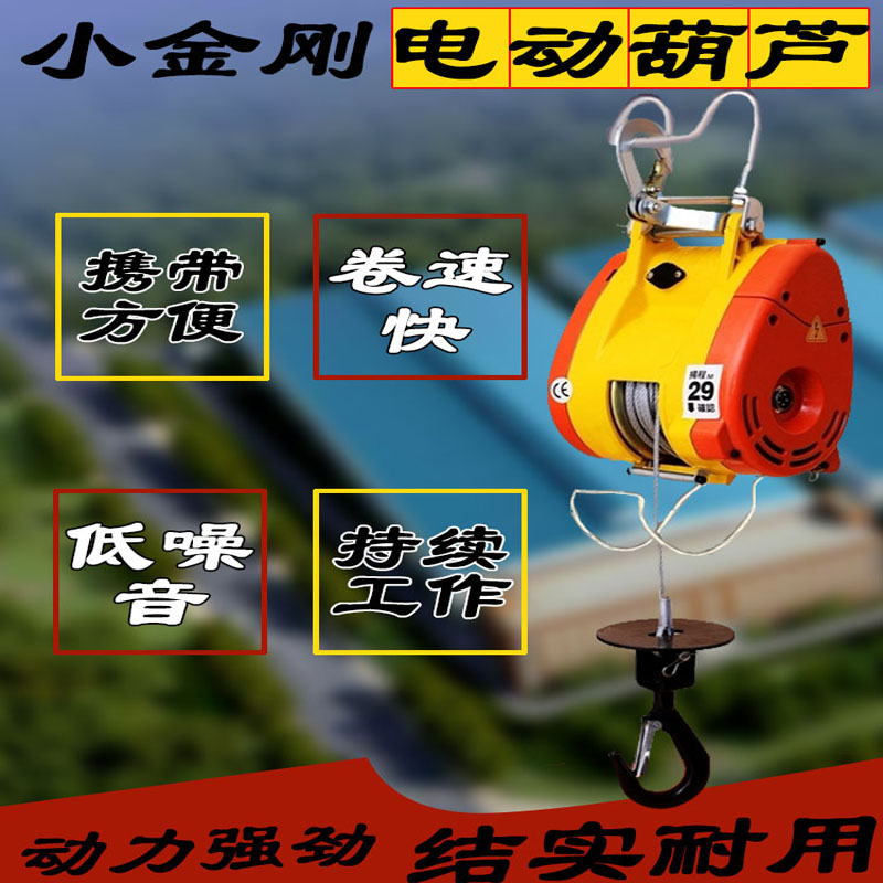 台湾小金刚220v电动葫芦小型家用便携式吊机悬挂提升机升降卷扬机