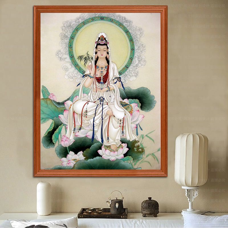 十字绣套件：坐莲观音85×100大格四股绣（满绣40色）