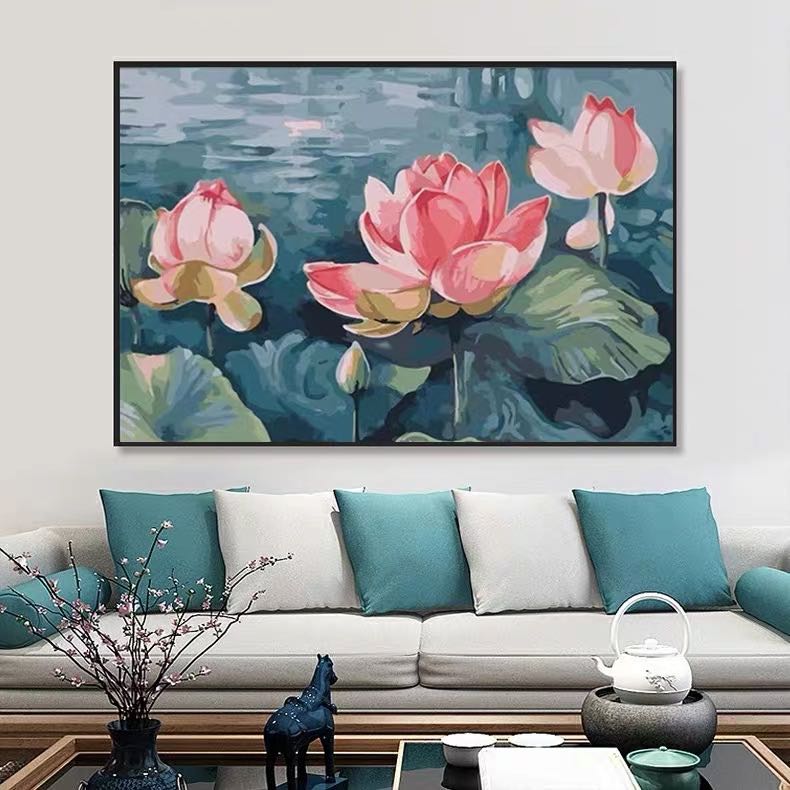 十字绣套件：出水芙蓉85×60大格四股绣～26色