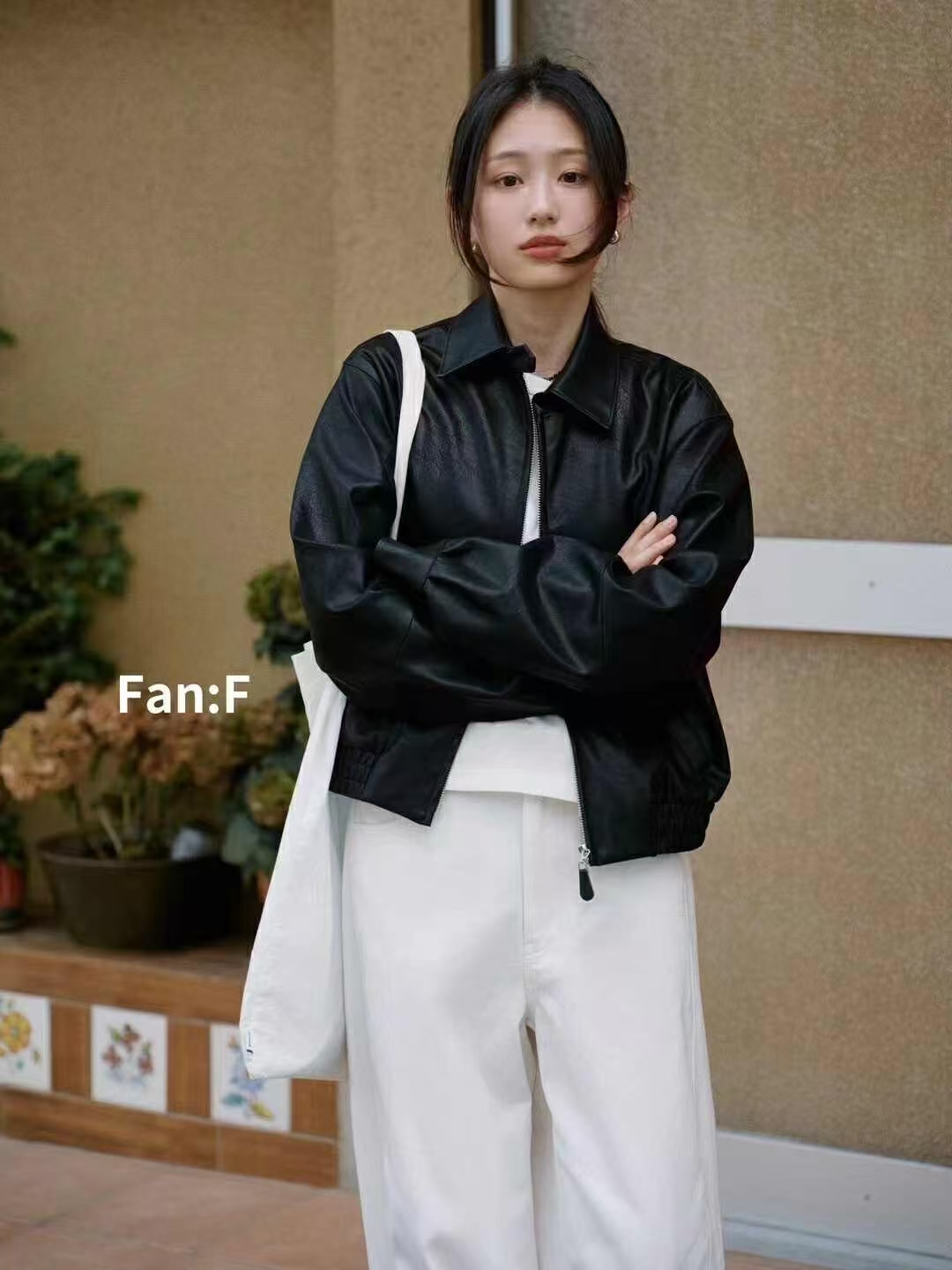 1easy.休闲皮衣外套时尚短款百搭韩版秋季