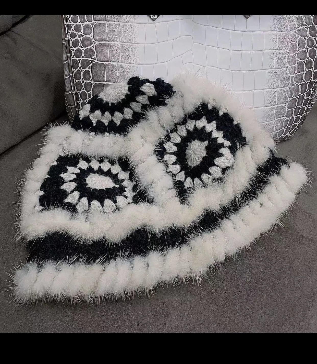 人造皮草 新款编织帽子女士