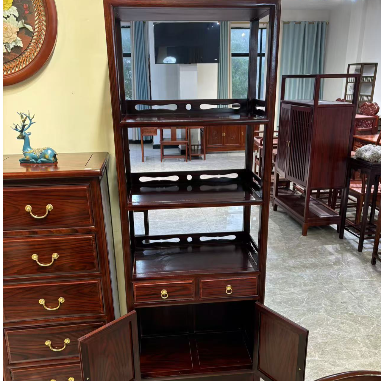 黑酸枝   178两门两抽书柜