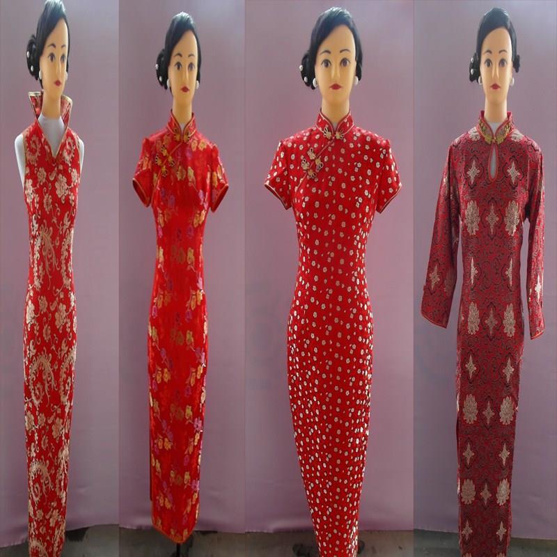 旗袍复古新娘改良结婚夏装旗袍裙礼服结婚服民族风仿