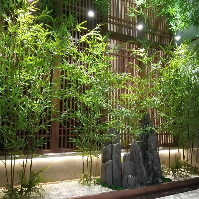 仿真竹子室内外装饰隔断屏风阳台庭院酒店造景绿植物景观竹装饰竹