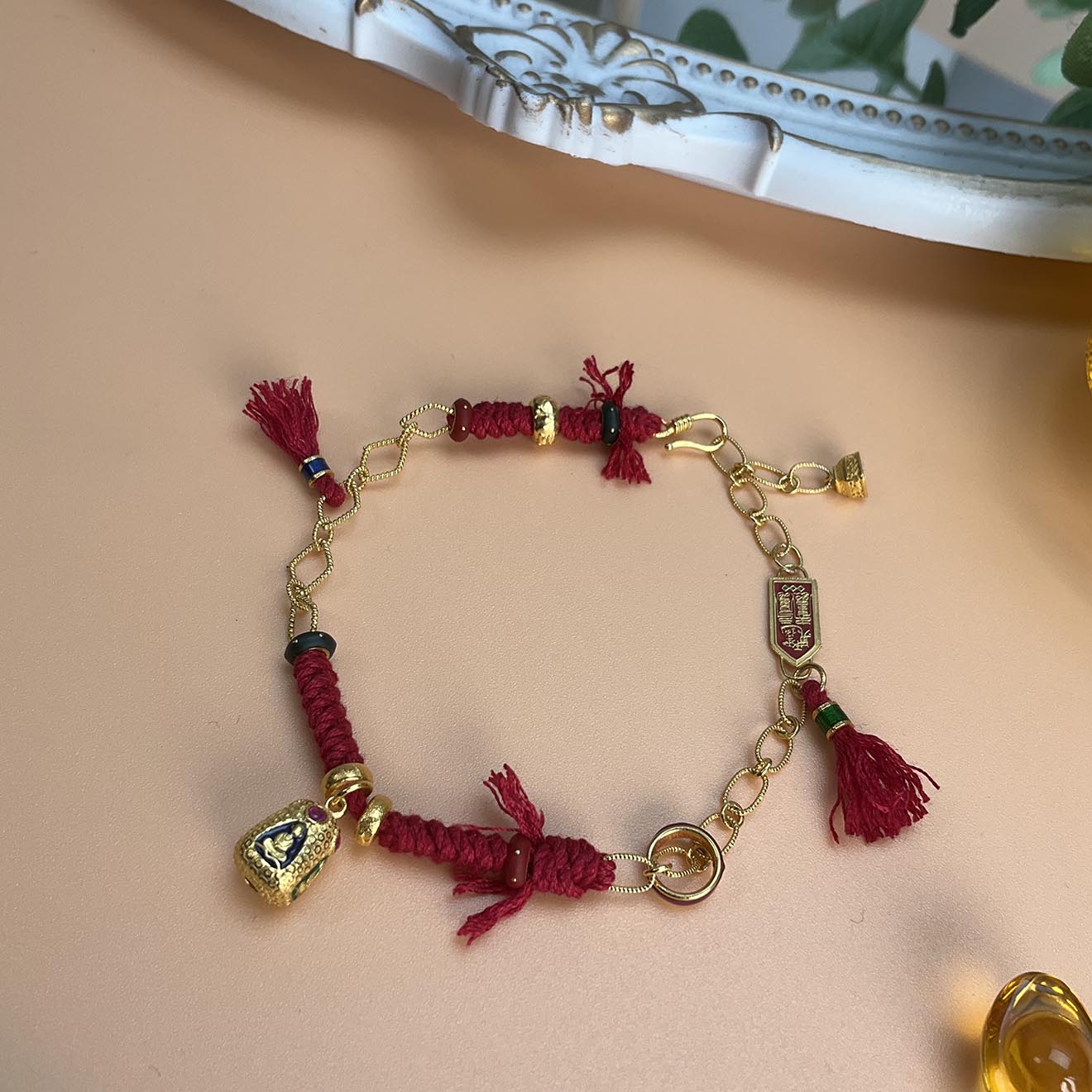 【琪钰】梅开 18K金无相红绳手链-L240114004