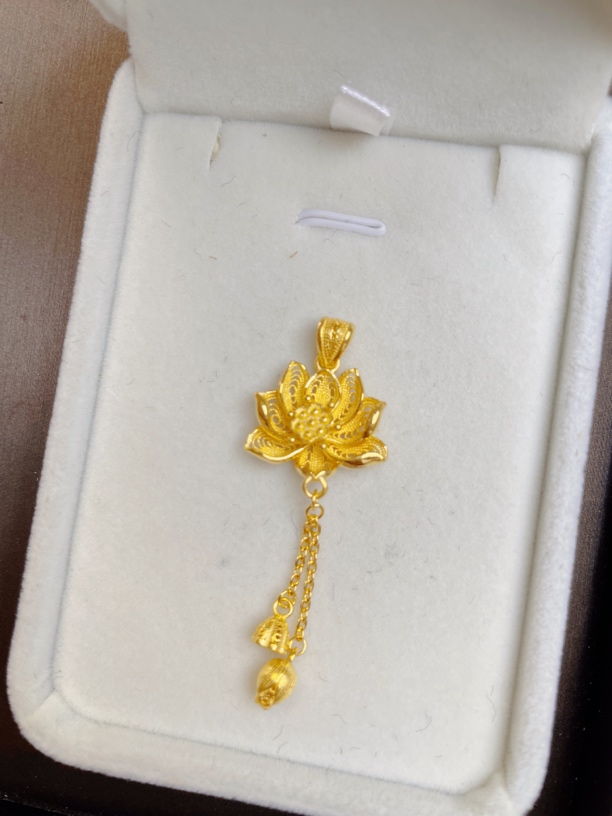 足金999莲花吊坠