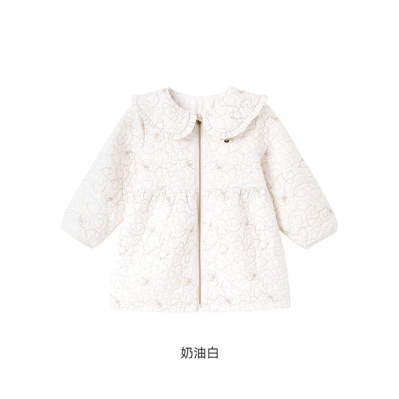 3折英氏女童长外套冬季三防夹棉儿童防风外套2024新款YRWQJ4Q585A