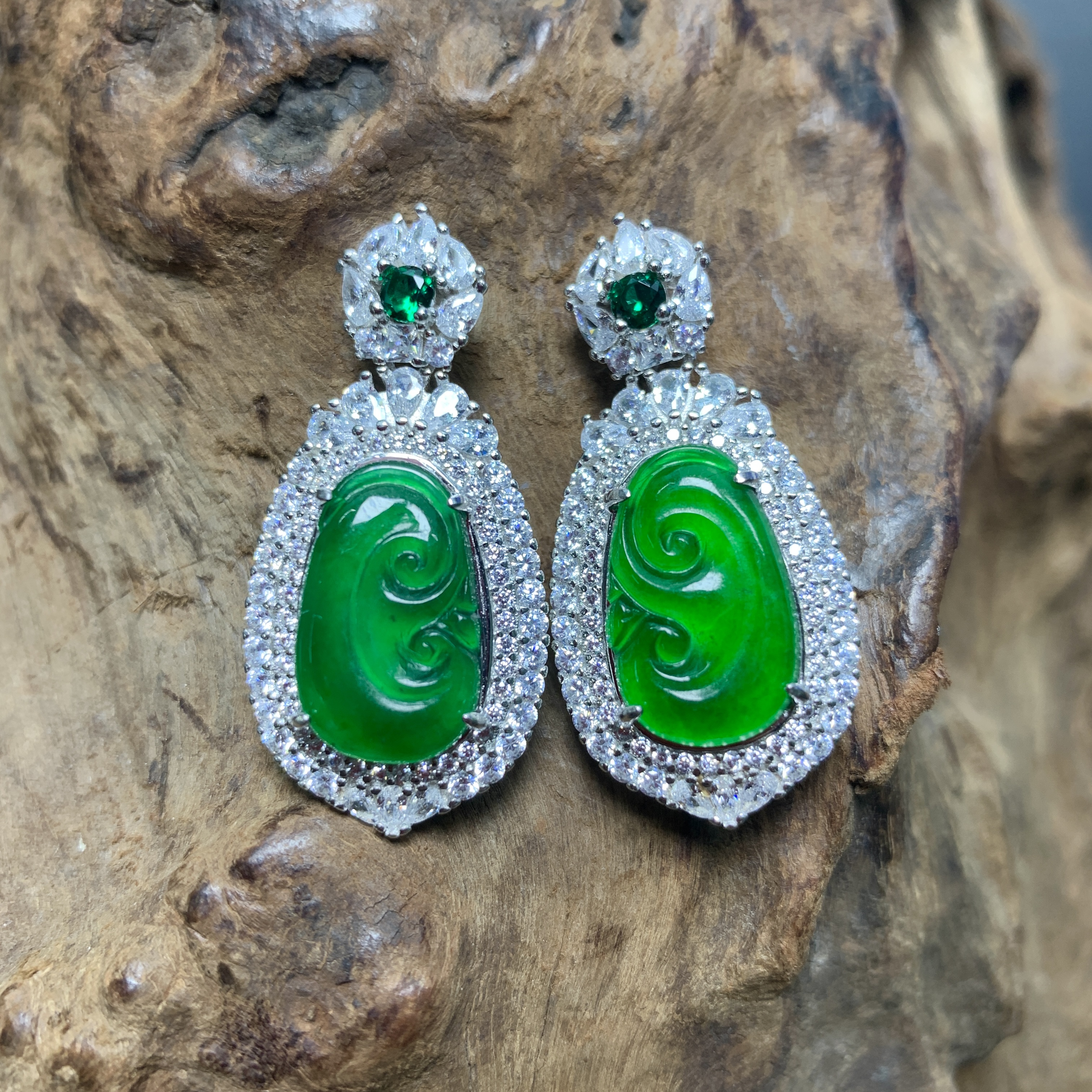  【小东翡翠】天然A货翡翠S925银阳绿如意吊坠【多样性发货】发其一