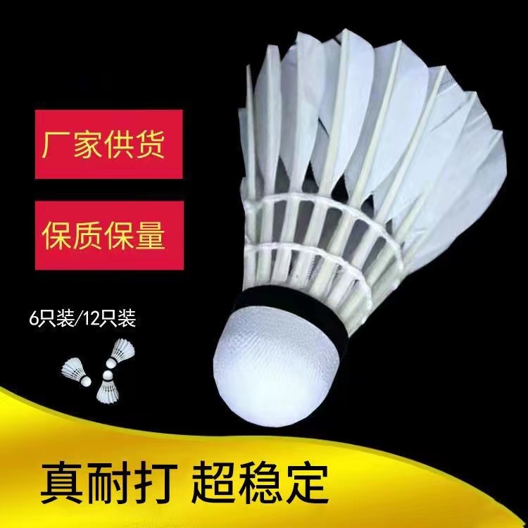 耐打羽毛球三只装家用学生硬头鹅毛羽毛防风球
