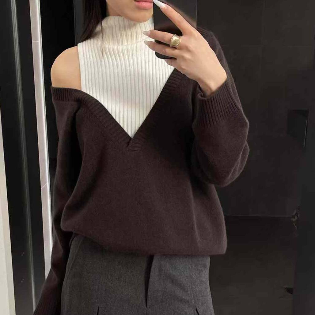 GUDDLABB假两件撞色羊绒毛衣LAB042AHJ025