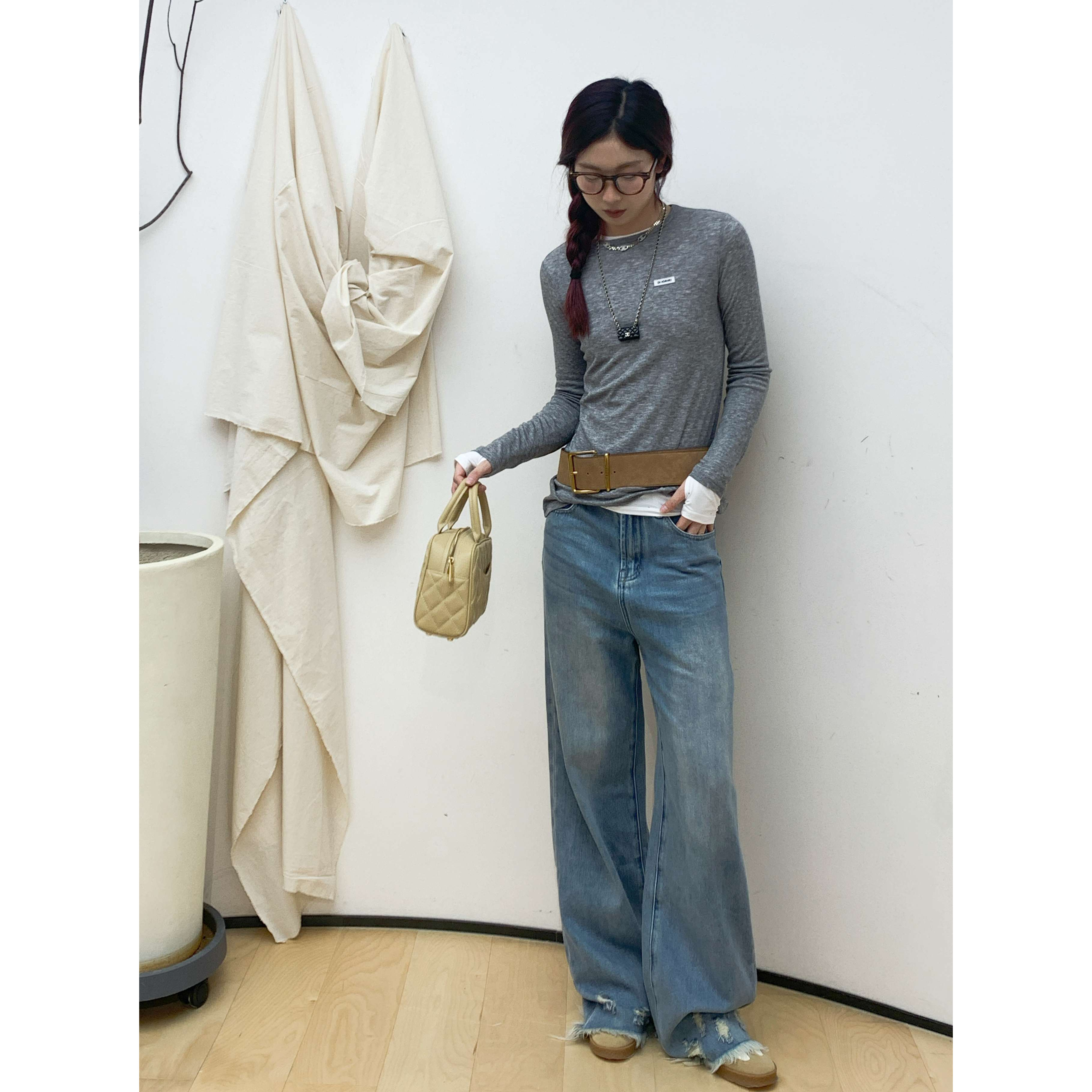 GUDDLABB 毛边牛仔裤LAB041202