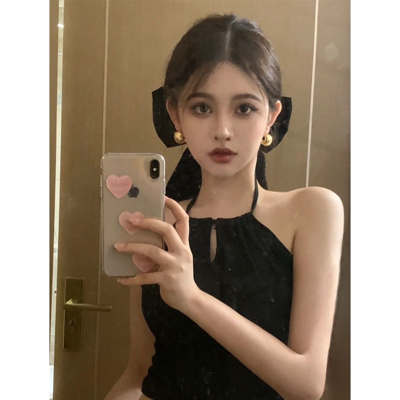 气质显脸小甜妹新款横夹时尚夸张超大蝴蝶结弹簧夹夹子显白发饰