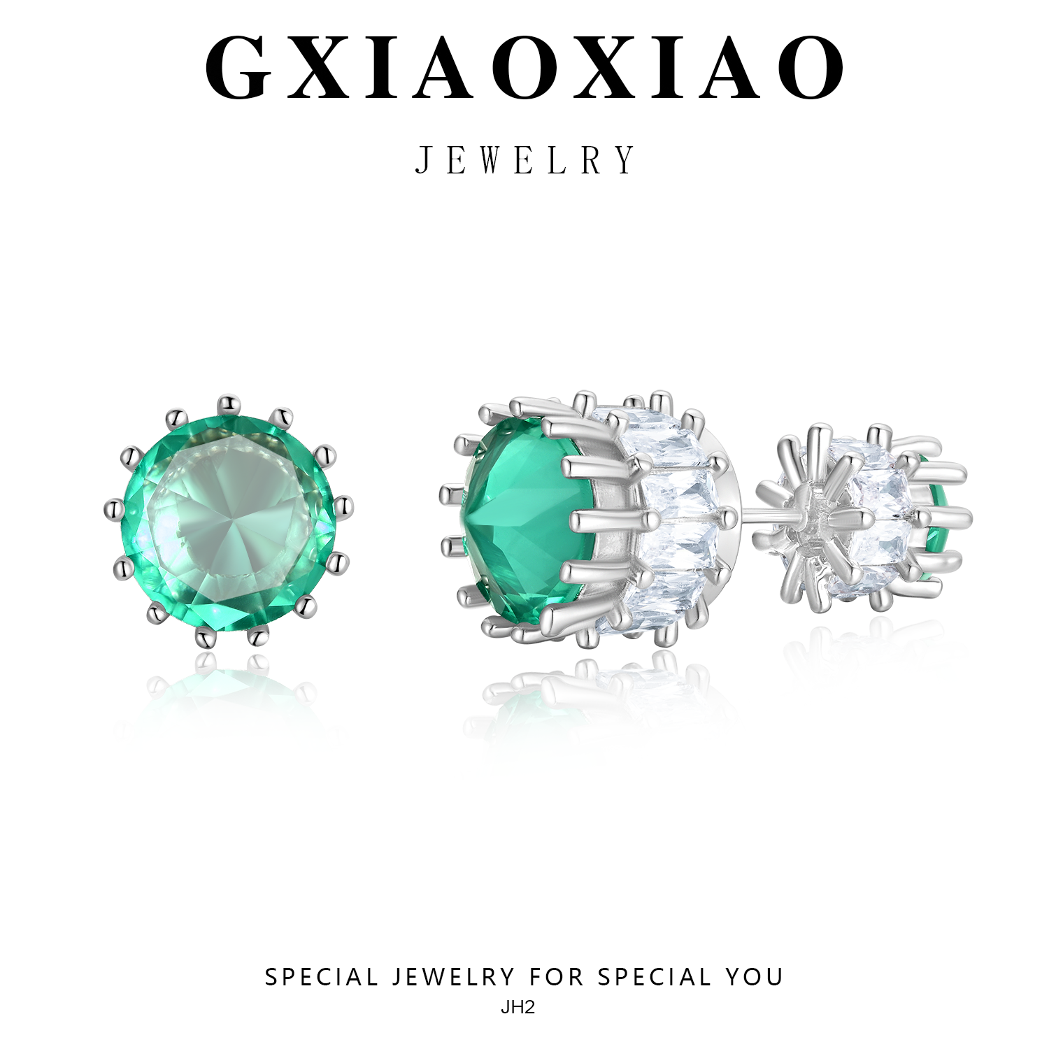 铜合金合成锆石耳饰 GXX 轻奢气质时尚百搭显白耳环ins JH2