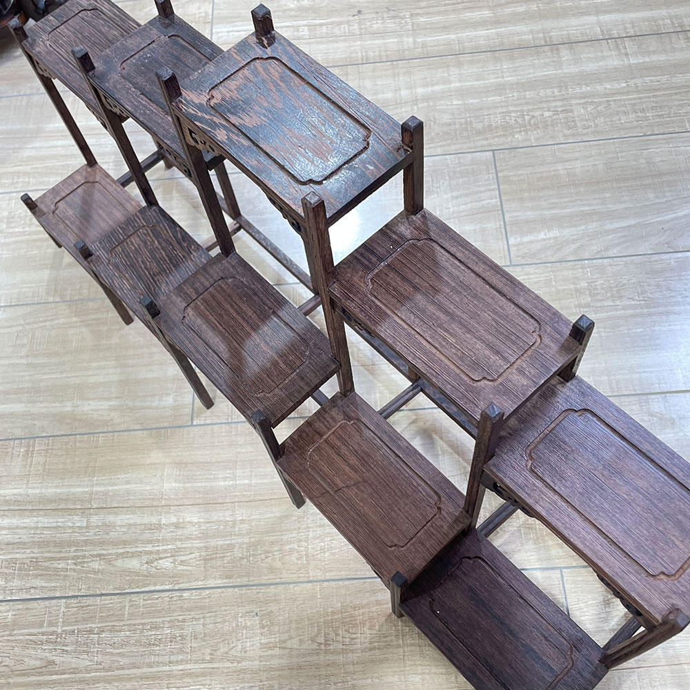 十连台 主人杯架建盏架双层新中式摆件