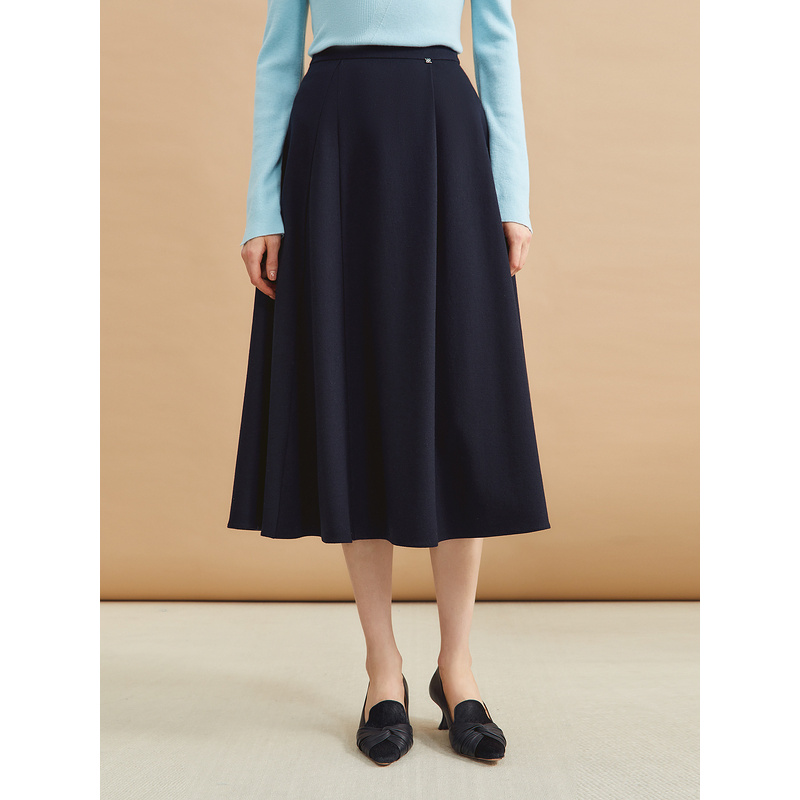 YINER音儿冬季新款显瘦气质高腰优雅伞裙百搭A字半身裙8C34550390