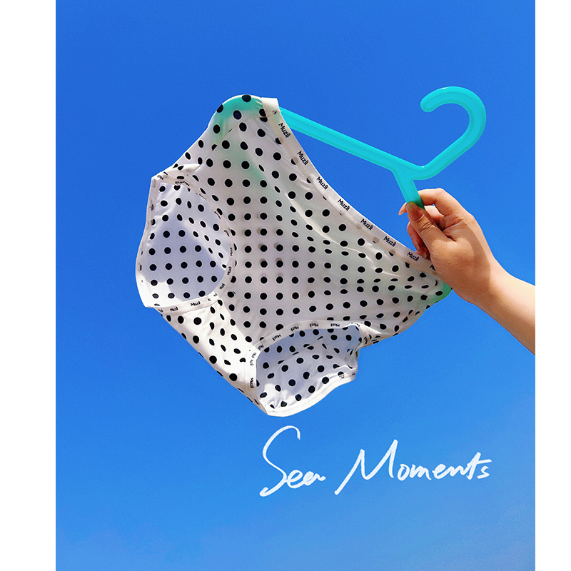 【薄皮弹弹裤】冰丝少女波点内裤 薄款纯欲速干无痕高腰