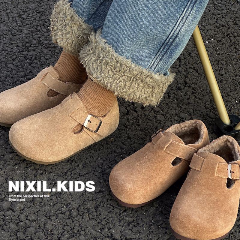 NIXIL7220品牌冬季新款儿童加绒勃肯鞋磨砂男女童休闲鞋子