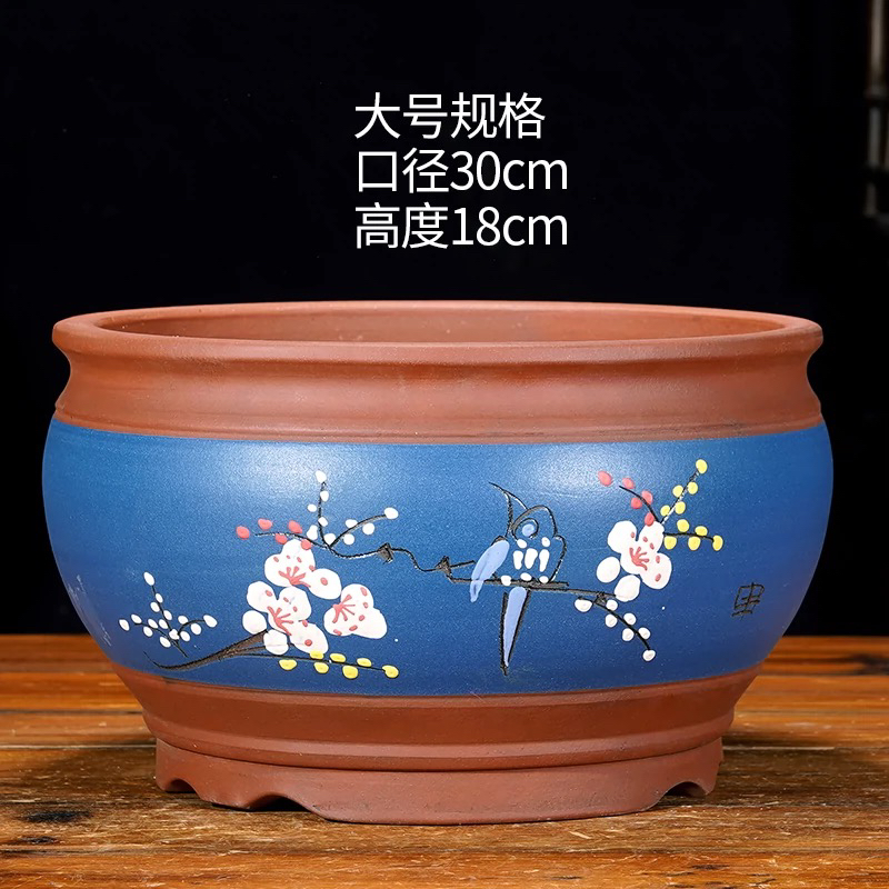 新款紫砂花盆君子兰盆陶瓷大号多肉花卉蝴蝶兰盆景盆室内老桩盆栽
