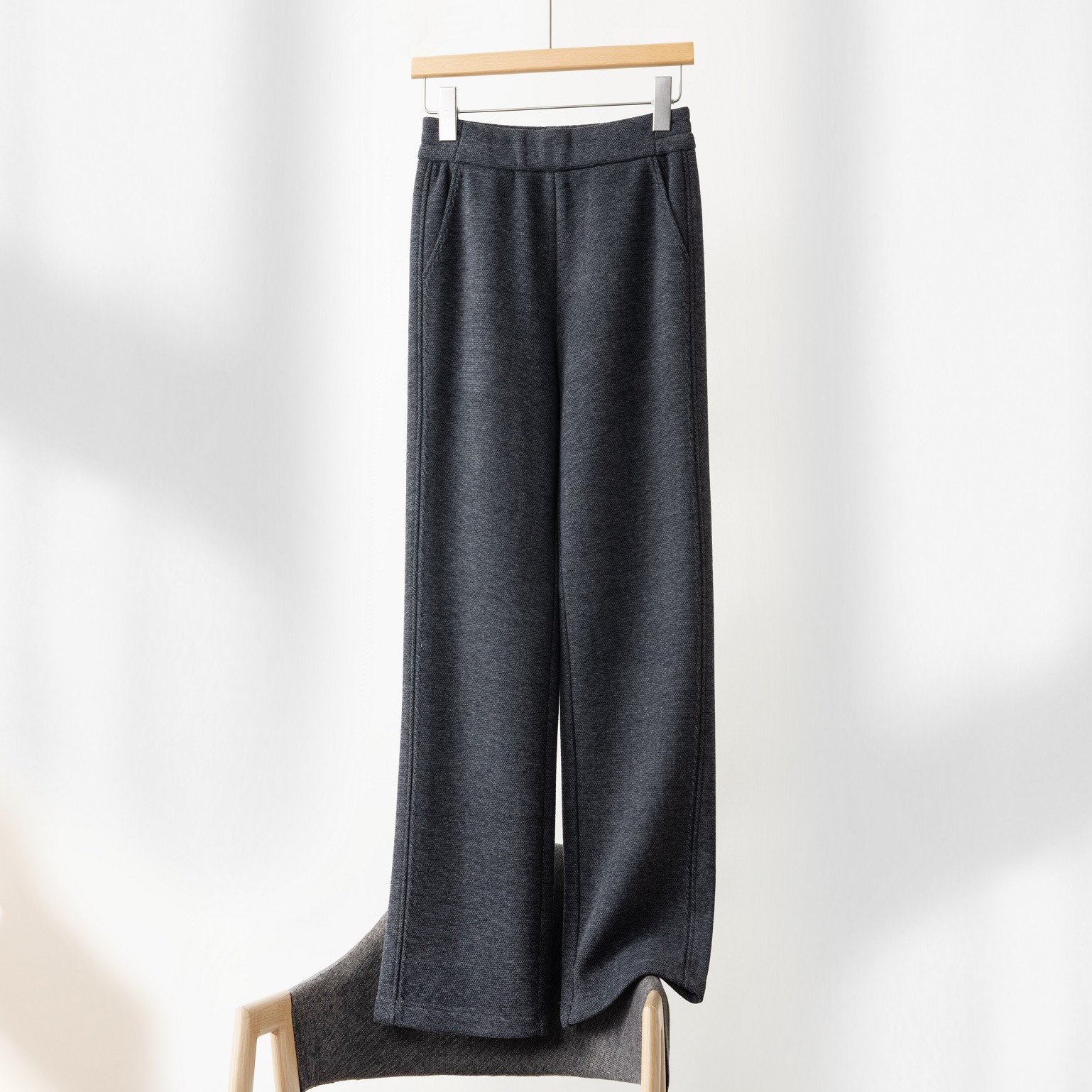 【加绒加厚直筒裤】老版人字纹含羊毛+棉百搭女裤 窄版加绒厚长裤