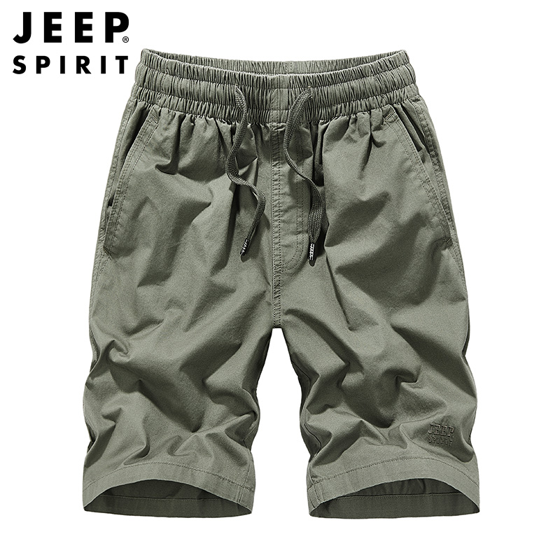 吉普男士短裤夏季2025新款宽松品牌五分裤休闲运动男款直筒裤子