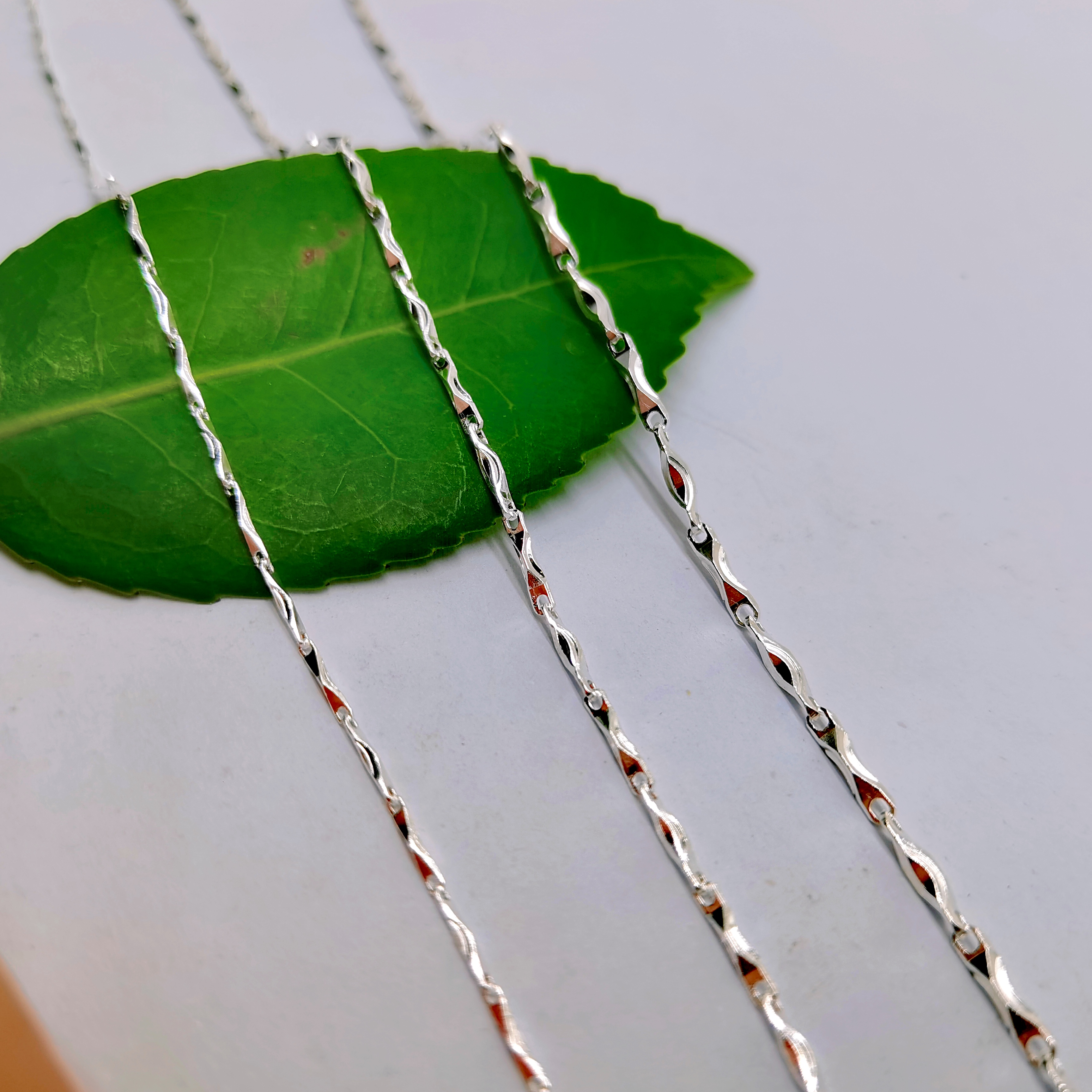 链子足银 正品999纯银手工元宝链女潮流项链实心锁骨链百搭经典