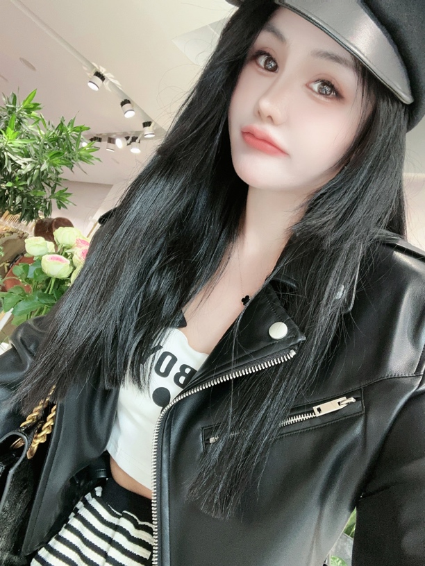 时尚show韩版黑色皮衣外套秋冬皮夹克网红女士