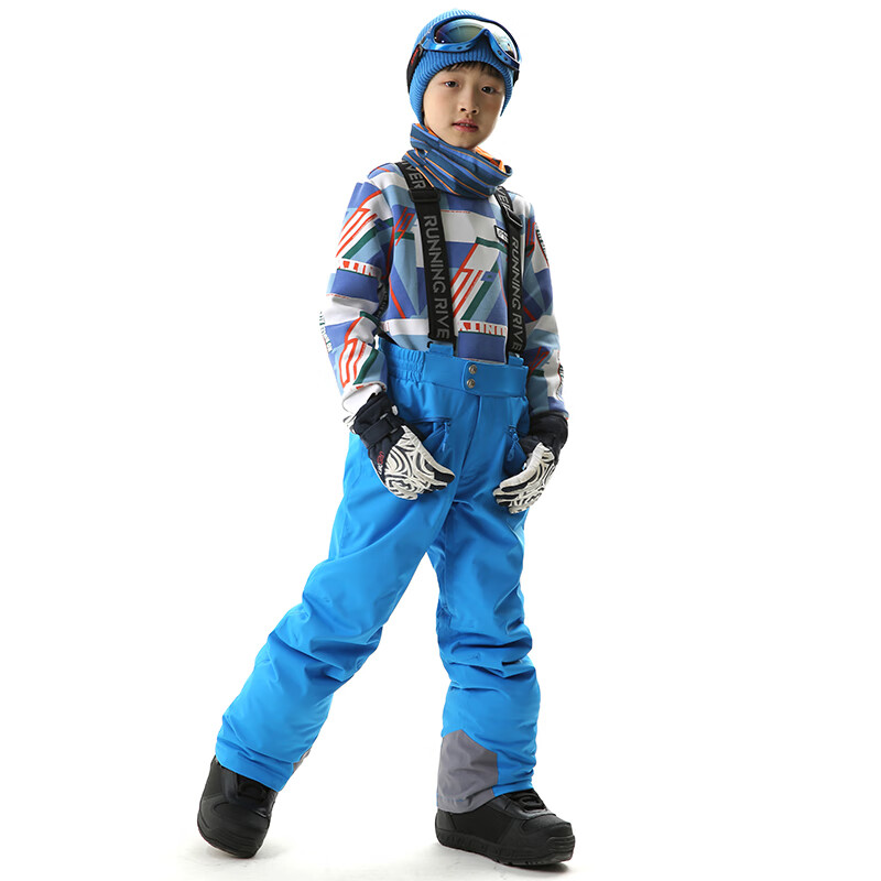 Running River/奔流新品儿童冬季户外防风保暖背带滑雪裤W2746