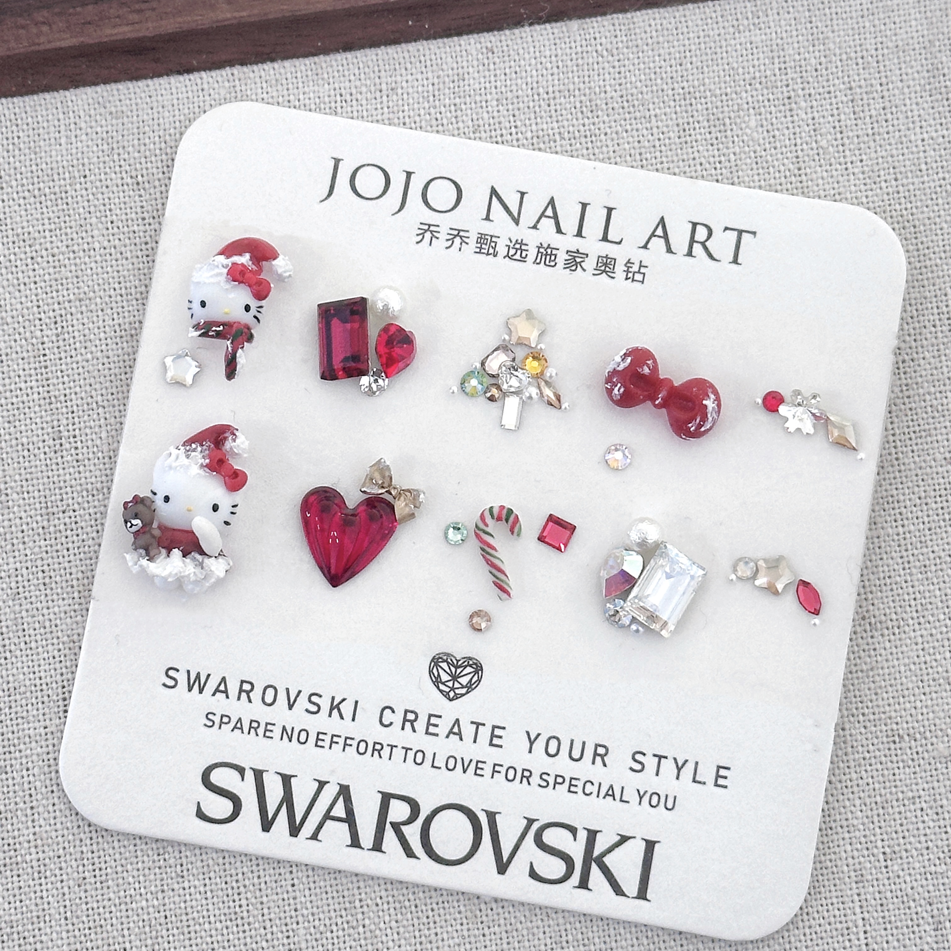 材料包！圣诞Kitty材料包 DIY手工美甲钻饰节日款氛围感穿戴甲