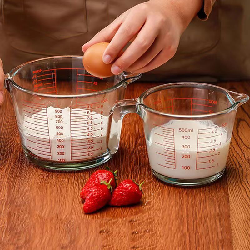 【打蛋杯】家用耐高温玻璃杯刻度杯打蛋杯面粉量杯家用烘焙透明加厚