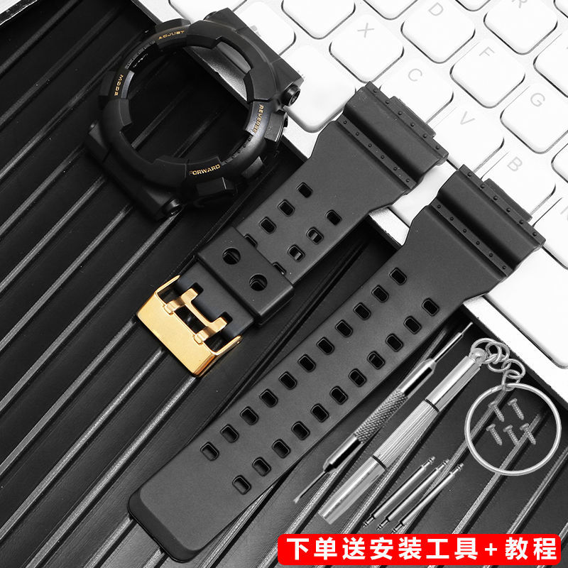 代用男款G-SHOCK GLS GD GA 110 GA100 GD 120亮面树脂手表带表壳