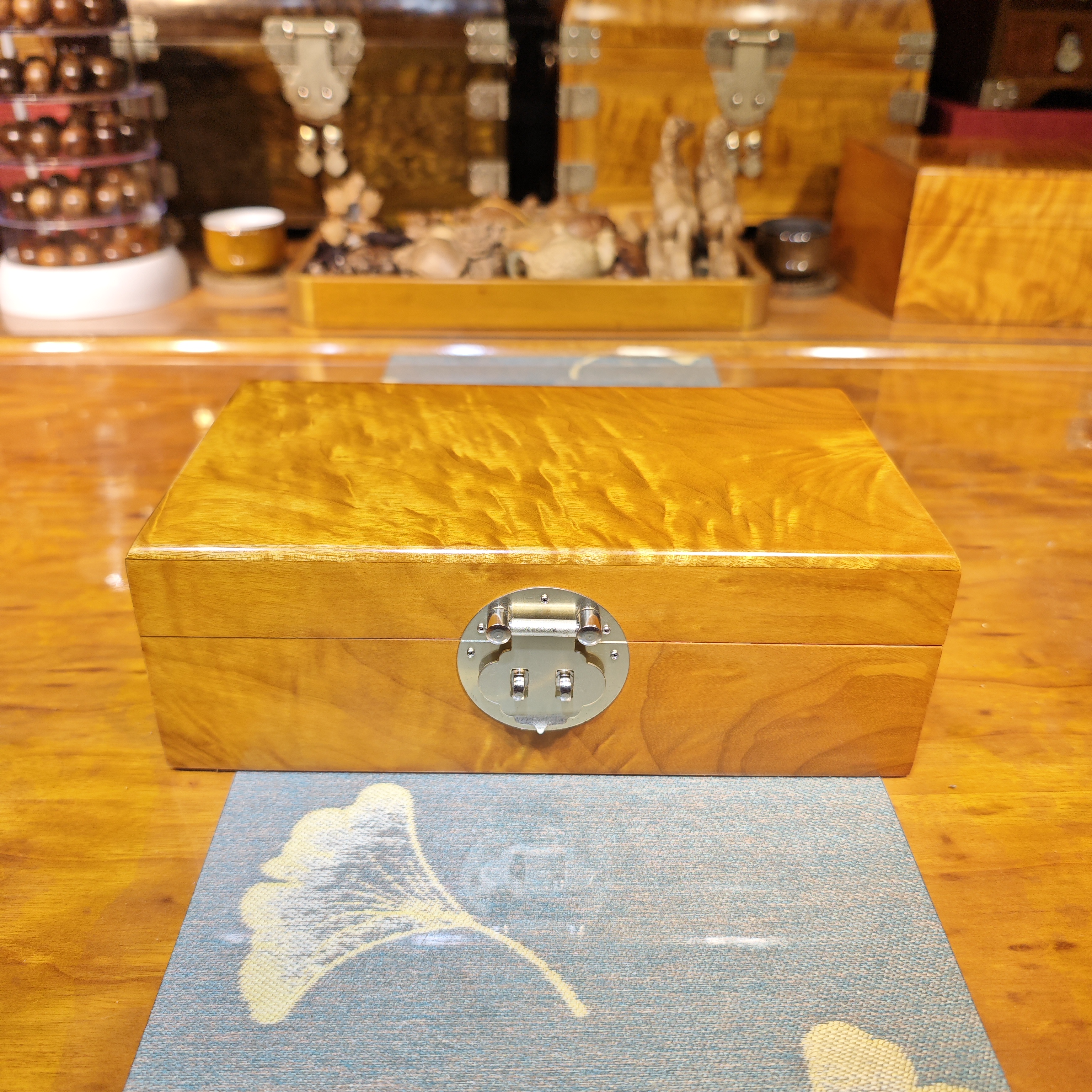 金丝楠木小叶桢楠花纹首饰盒楠木收纳盒全手工木制全独板摆件收纳