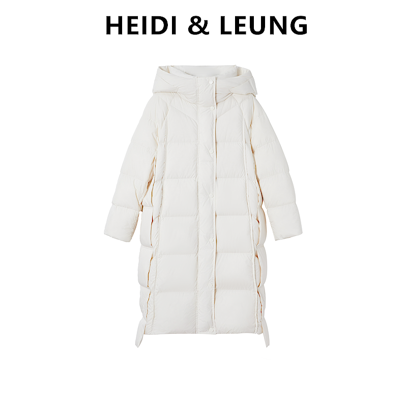 【H&L】90白鸭绒 羽绒服运动时尚保暖鸭绒中长款连帽外套 2349DS