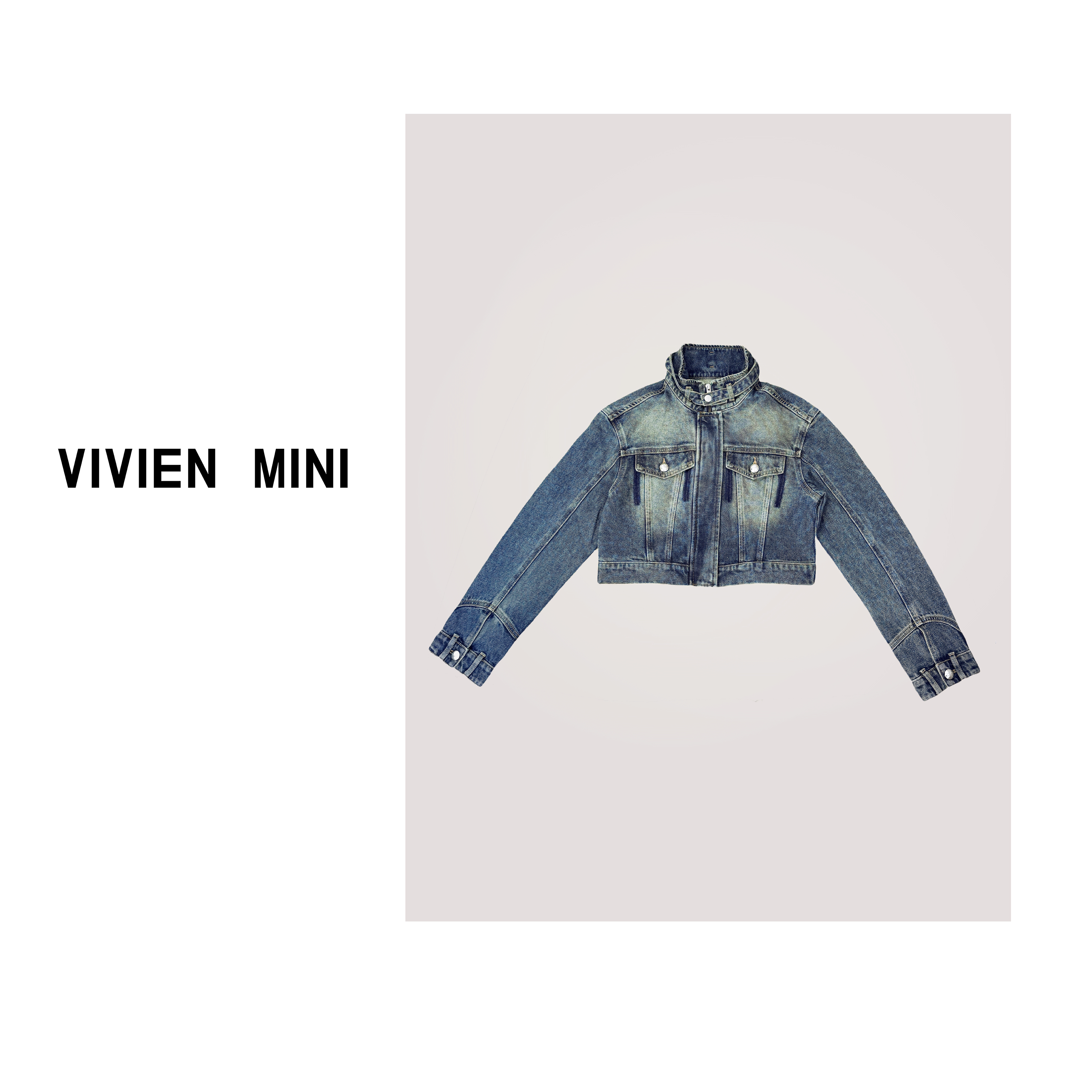 VIVIEN MINI【佳佳】新款重工牛仔外套洋气时尚休闲刺绣秋款VM3128