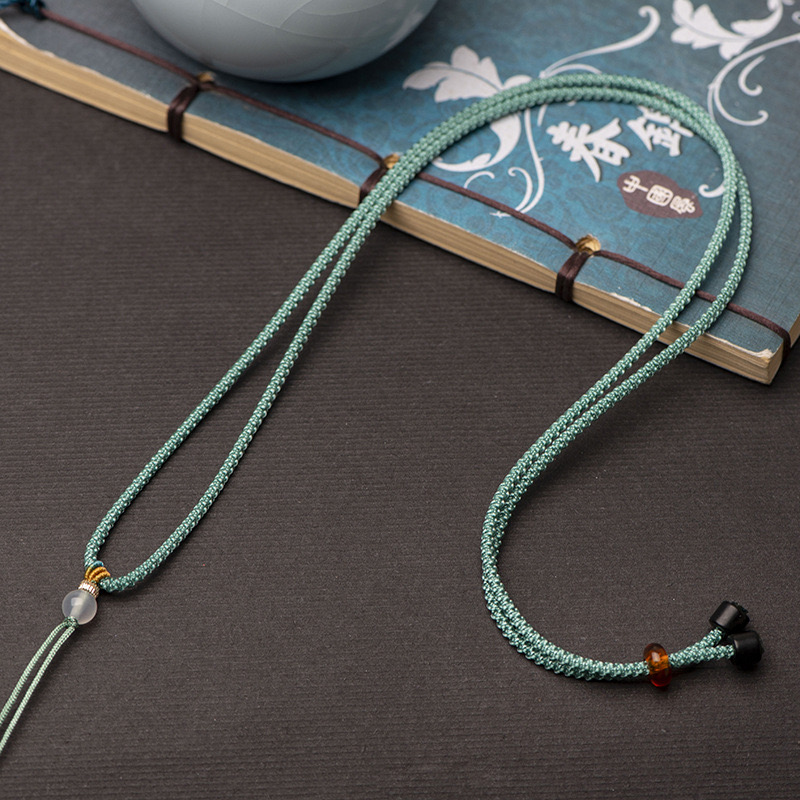 简约玉坠挂绳绑吊坠挂件绳脖菠萝绳手工编织耐磨饰品吊坠绳可调节