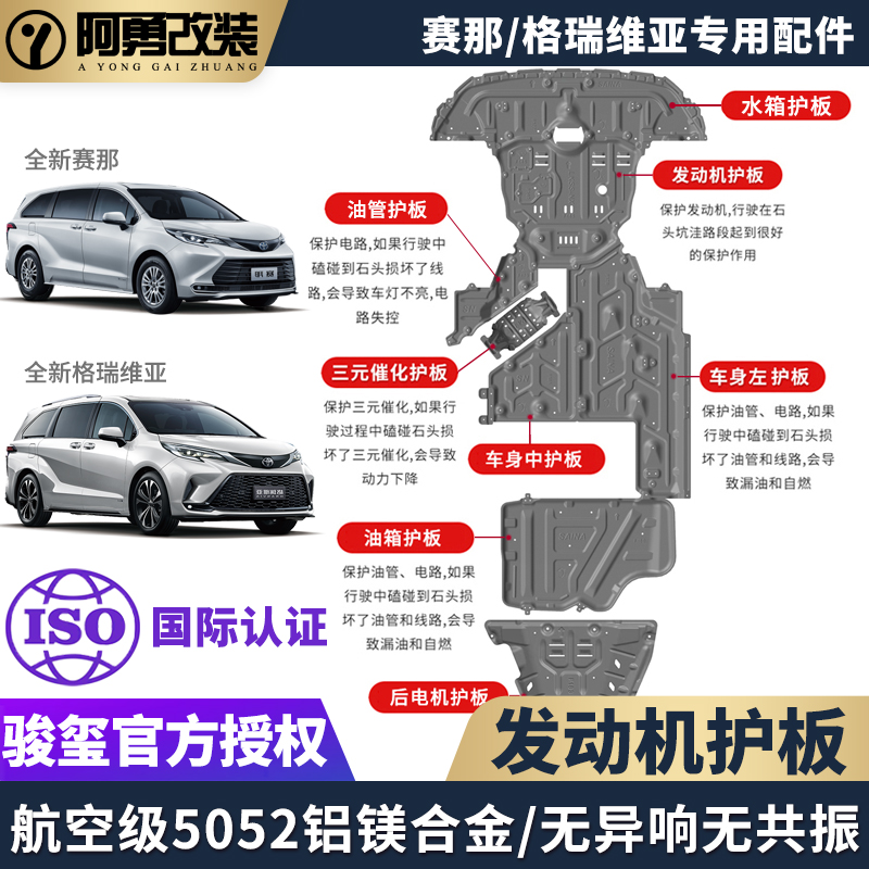 适用丰田赛那底盘装甲塞纳发动机护板格瑞维亚底盘护板阿勇改装件