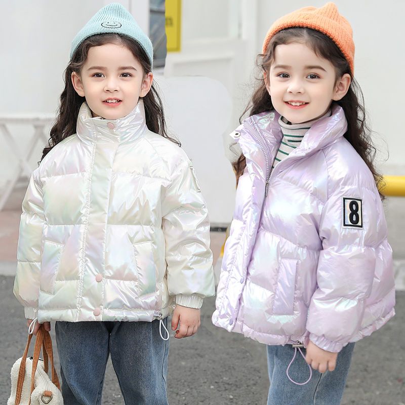 免洗洋气女童棉服冬季外套炫彩色宝宝加厚棉服小女孩宝宝棉袄外穿