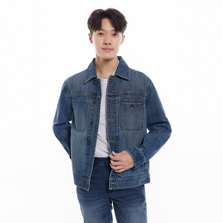 中性男女春秋季美式复古牛仔夹克外套MA005