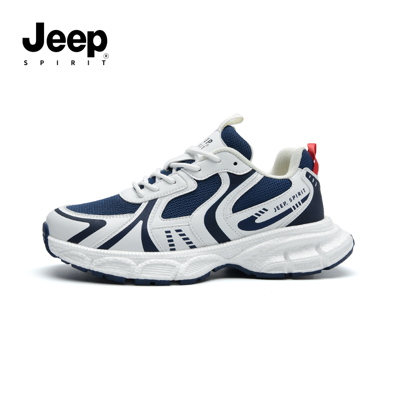JEEPSPIRIT男鞋2024新款时尚跑步轻便男士休闲鞋子运动老爹鞋男款