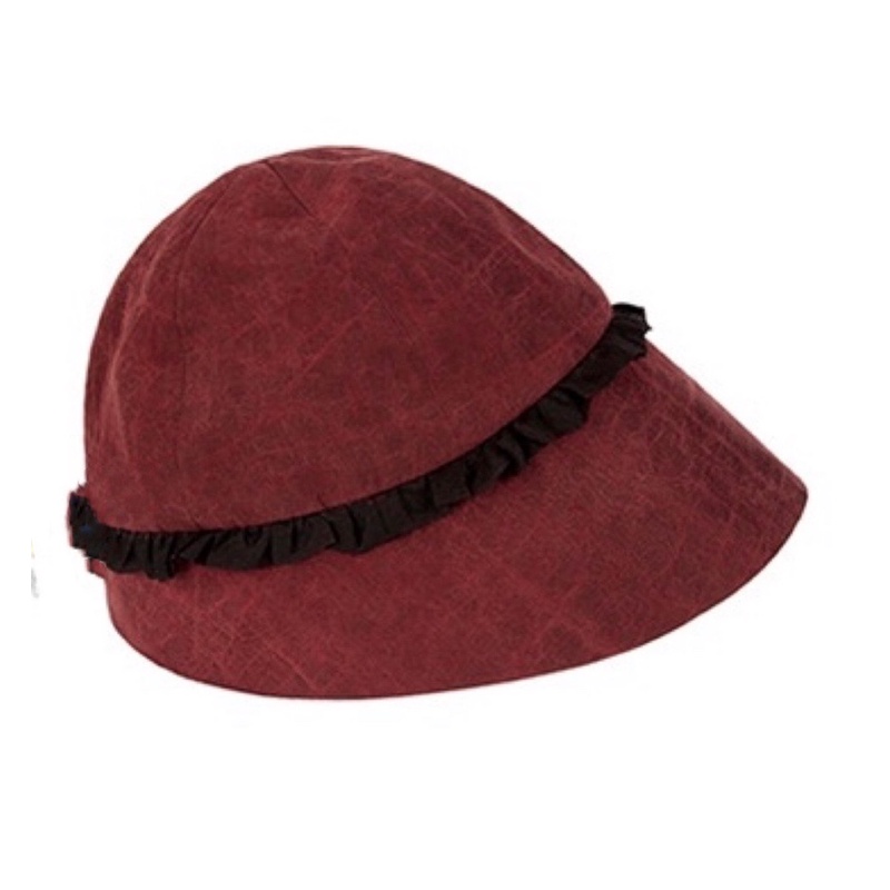 香云纱手工新款百搭帽渔夫帽黑色遮阳帽韩版牛仔太阳帽帽子红色